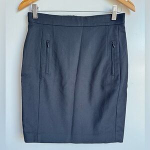 Akris Punto Womens Black Front Zipper Pockets Pencil Skirt Size 6 Officecore